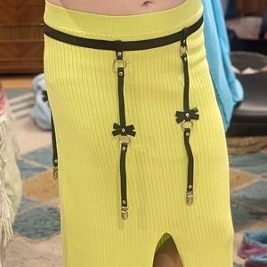 FINAL PRICE WOT Black Genuine Leather Goth Garter Belt Bondage Hip Belt